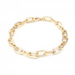 Ovalt nätarmband 16K guldpläterat 22 cm N°03