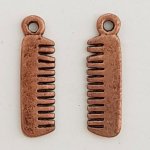 Hårkam charm koppar