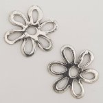Charm blomma metall N°017 silver