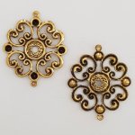 Charm blomma metall N°019 guld