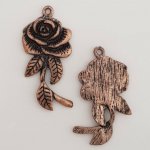 Blomma charm metall N°052 koppar