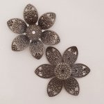 Flower Charm Metal N°058 Silver grå