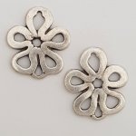 Charm blomma metall N°065 silver