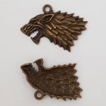 Varghuvud charm N°01 brons 