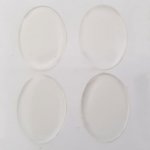 4 självhäftande Cabochons i harts 18 x 25 mm Transparent