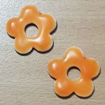 Blomma metall emalj 28 mm orange