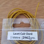 1 meter Slätt läder runt snöre Guld 1 mm