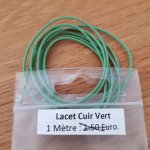 1 meter Rund slät läderlina Grön 1 mm