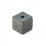 10 träpärlor Cube / Square 10 mm mörkgrå