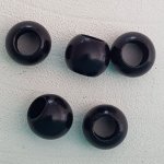 5 träpärlor runda 14/11 mm svarta