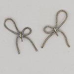 Silver Bow Tie Charm N°08 silver metall fluga charm