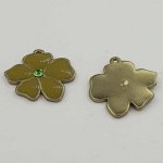 Emaljerad metallblomma 25 mm kaki