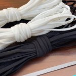 Elastisk polyester Nylon platt 4 mm svart x 20 meter