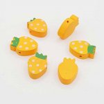 Träpärla jordgubbsform orange N°01-07