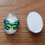 Cabochon oval 13 x 18 mm fjäril N°02