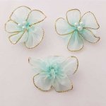 Set med 3 färgglada blommor Organza-tyg Sky