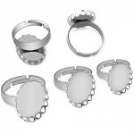 1 ring cabochonhållare 18 x 25 mm Silver N°08