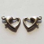 1 Hjärtlås 13 mm Silver Aged