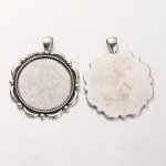 2 x 30mm silver cabochon hållare, cabochon hängare 37AS