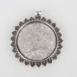 2 x 30mm silver cabochon hållare, cabochon hängande 62AS