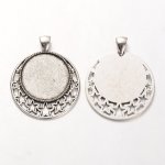 2 x 25mm silver cabochon hållare, cabochon hängande 30AS