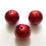 Rund pärla Papier Maché GT 30mm röd