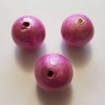 Rund pärla Papier Maché GT 30mm Fushia