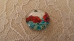 glas cabochon rund 20mm blomma 01-047 