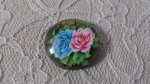 glas cabochon rund 20mm blomma 01-016 