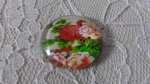 glas cabochon rund 25mm blomma 01-021 