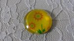glas cabochon rund 25mm blomma 01-012 