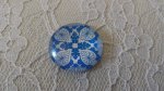 glas cabochon rund 25mm blomma 034 