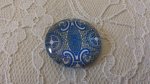 glas cabochon rund 25mm blomma 008 