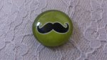 glas cabochon rund 25mm mustasch 034 