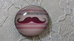 glas cabochon rund 25mm mustasch 027 