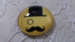 glas cabochon rund 25mm mustasch 023 