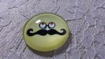 glas cabochon rund 25mm mustasch 015 