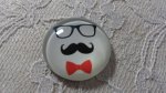 glas cabochon rund 25mm mustasch 014 