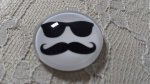 glas cabochon rund 25mm mustasch 012 