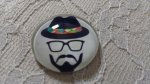 glas cabochon rund 25mm mustasch 006 