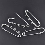 Set med 20 silverfärgade stifthållare för sjuksköterskor 3 ringar 70x20mm N°003 