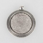2 x 25mm silver cabochon hållare, cabochon hängen 71AS