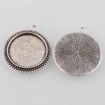 2 x 20mm silver cabochon hållare, cabochon hängare 34AS 