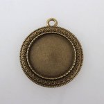 2 x 25mm brons cabochon hållare, cabochon hängare 119AB 