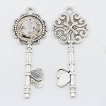 2 x 20mm silver cabochon hållare, cabochon hängare ZX027-AS 