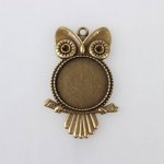 2 x 25mm brons cabochon hållare, cabochon hängare 116AB 