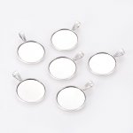 2 x 25mm silver cabochon hållare, cabochon hängare 2419