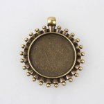2 x 25mm brons cabochon hållare, cabochon hängare 84AB 