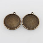 2 x 20mm brons cabochon hållare, cabochon hängare 41AB 