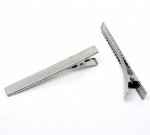 Set med 10 krokodilklämmor - Silver 75 mm x 9 mm
